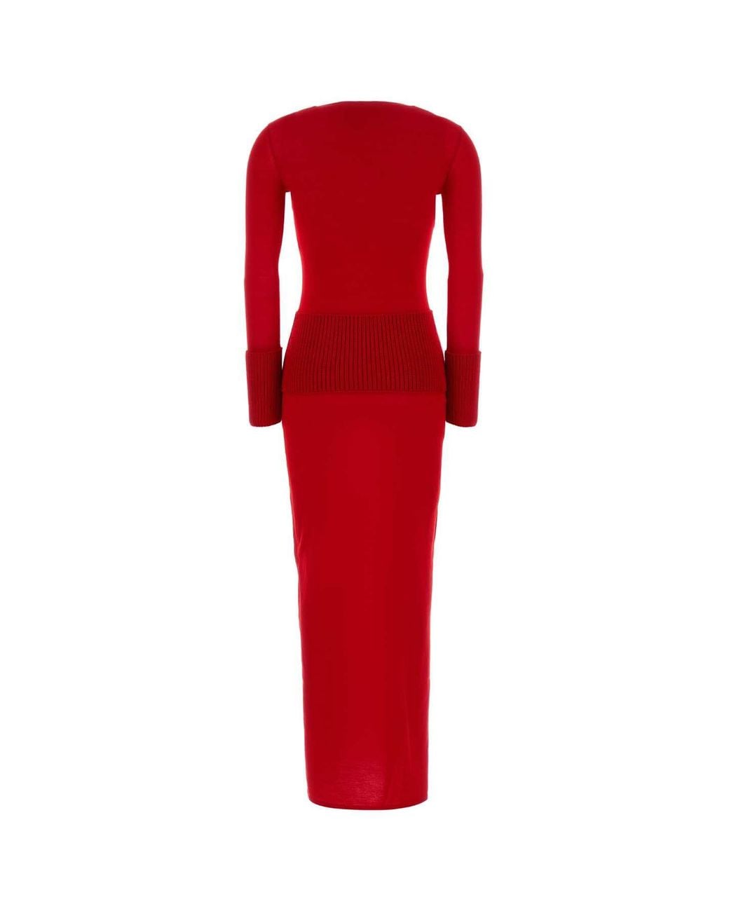 Alaïa Red Alaia Bodycon Dress Multi Gauge Merino