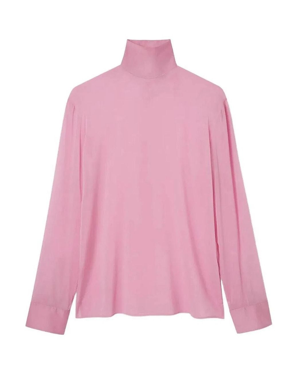 Gucci Pink Silk Stretch Chiffon High Neck for men