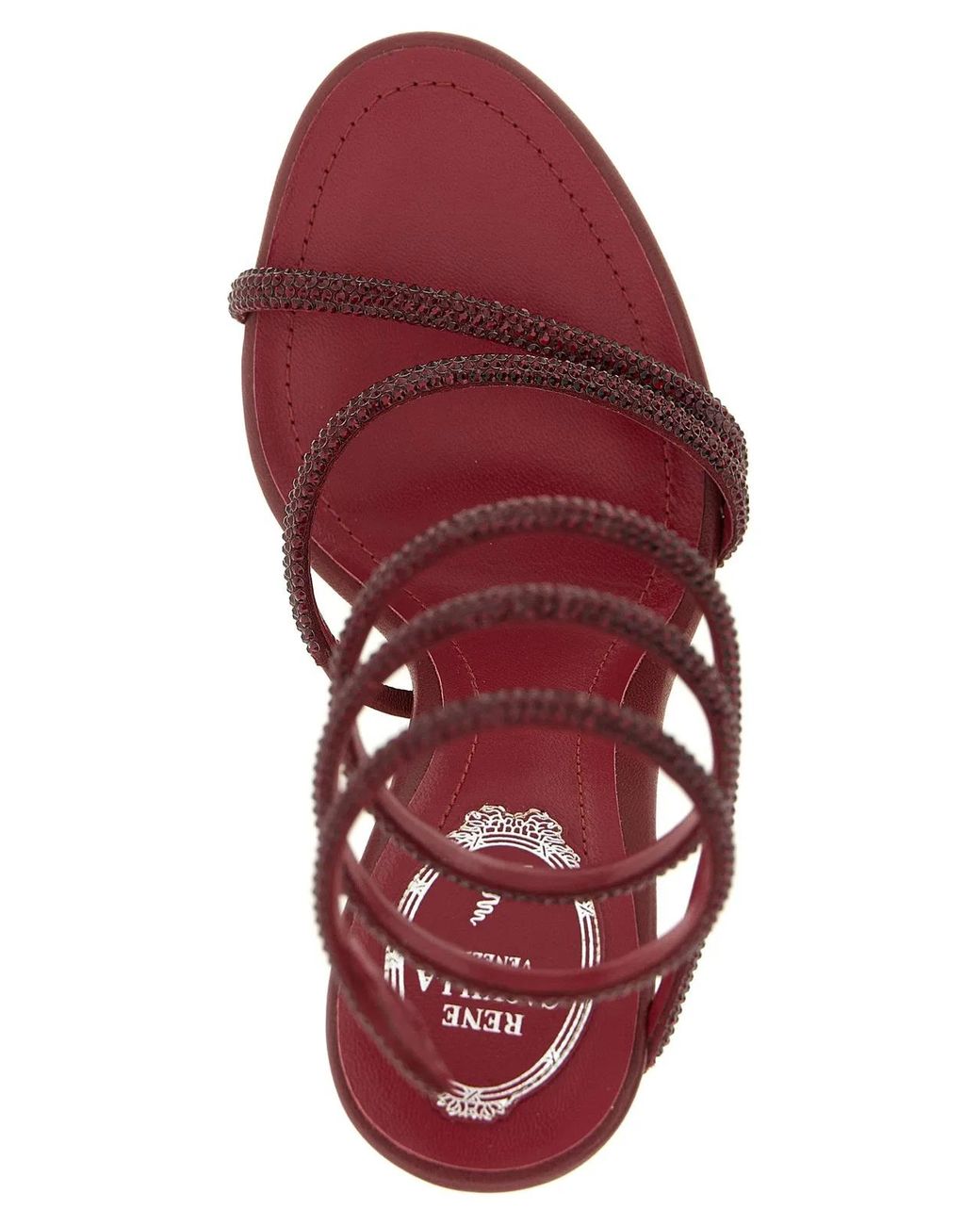 Rene Caovilla Pink Viscose Stiletto Heel Sandals