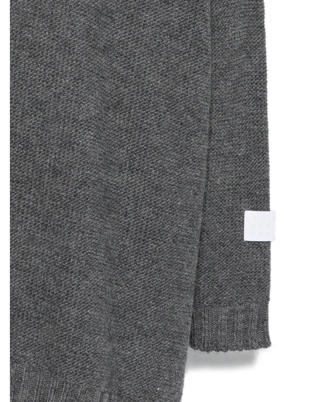 MM6 by Maison Margiela Blue Oversized V-Neck Sweater