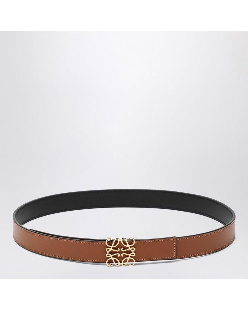 Loewe Black Leather Anagram Belt