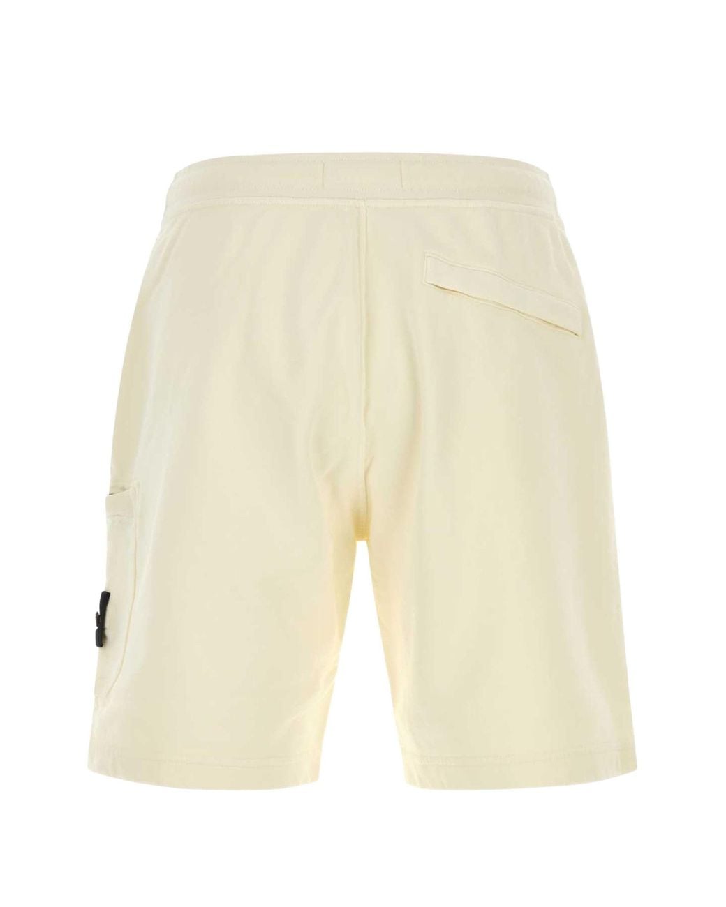 Stone Island Natural Stonewashed Cotton Bermuda Shorts for men