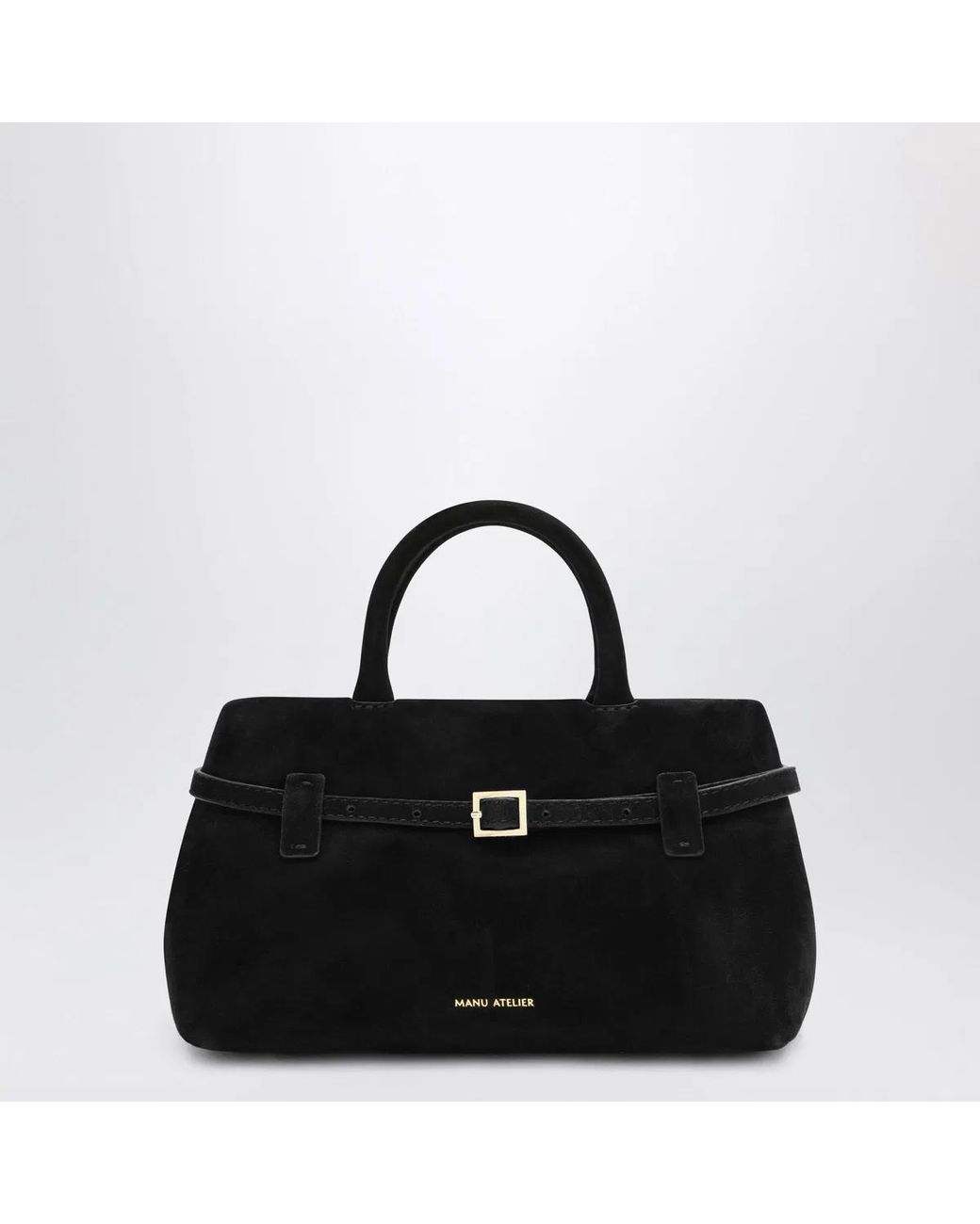 MANU Atelier Black Le Cambon 25 Suede Bag
