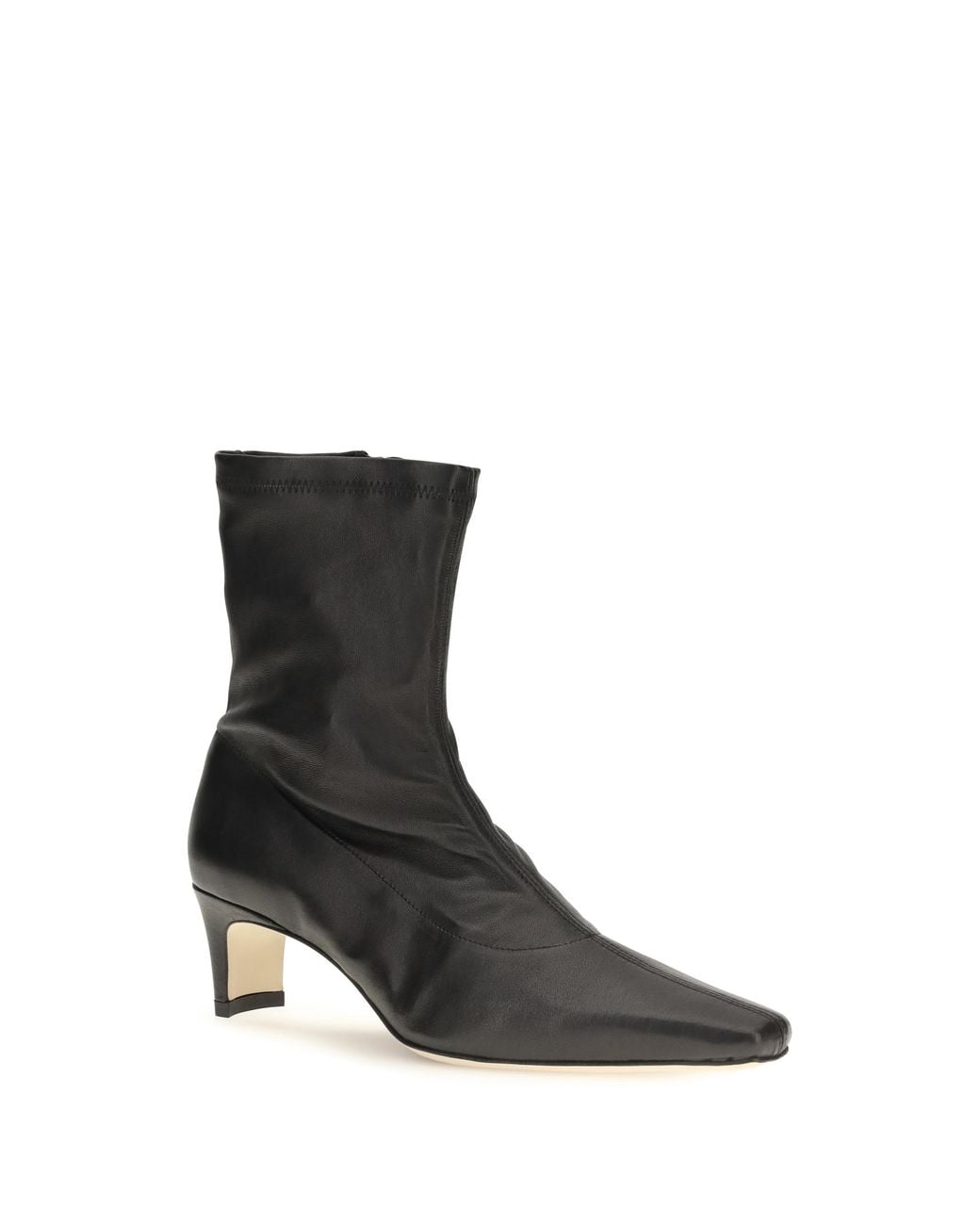 Staud Black Wally Sock Leather Ankle Boots