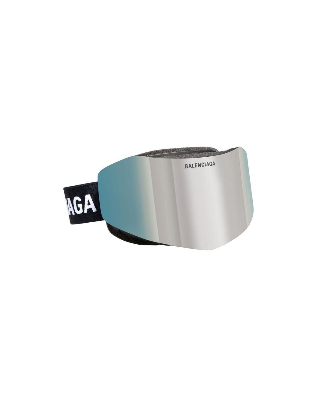 Balenciaga White Mirrored Ski Mask Sunglasses for men