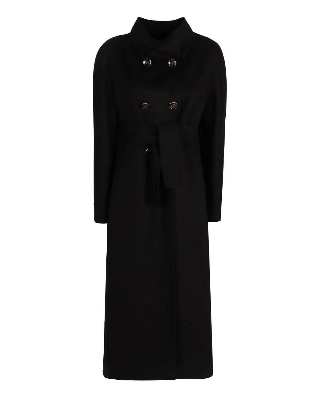 Valentino Garavani Black Wool And Cashmere Coat
