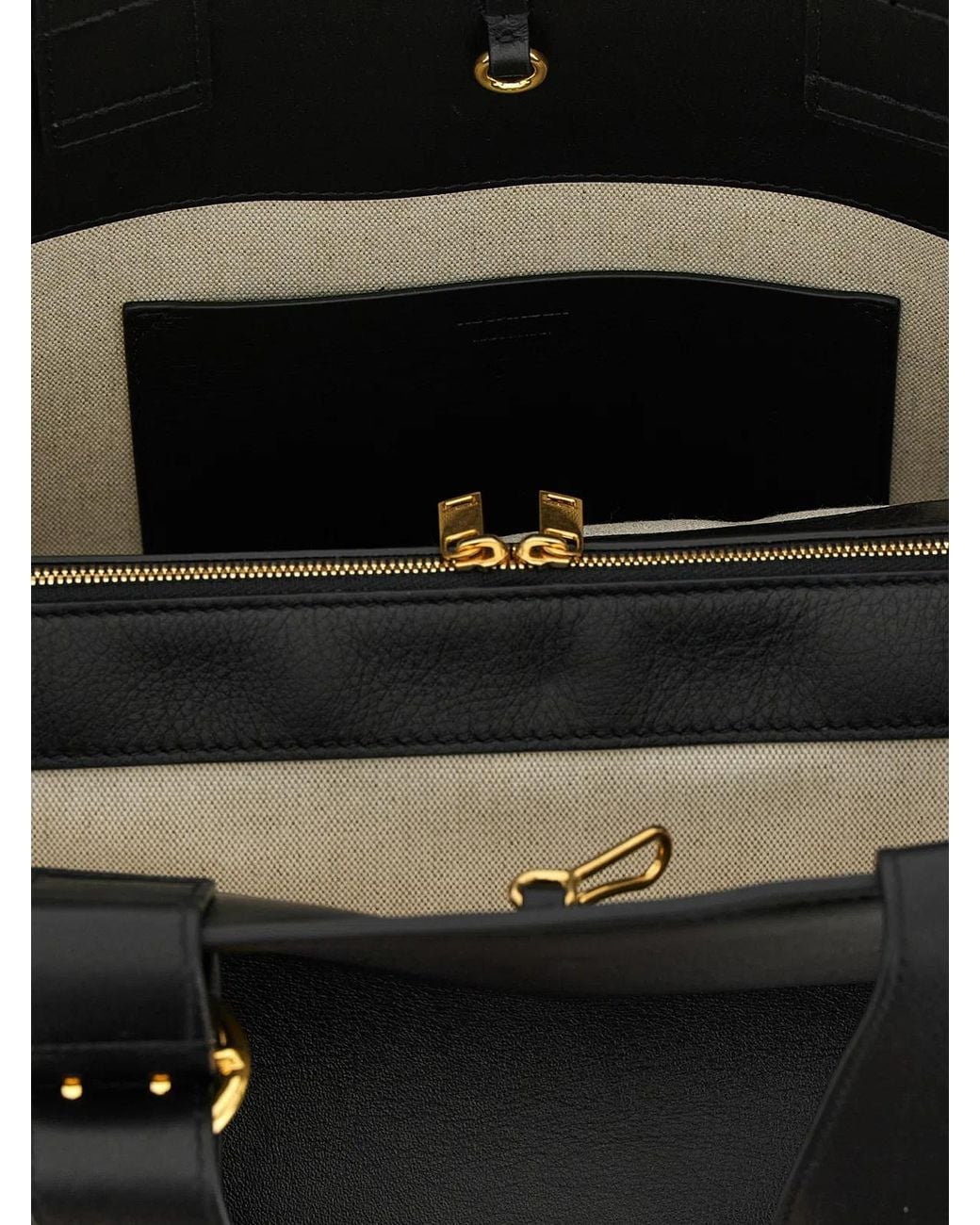 Jil Sander Black Cannoli Tote Bag Leather Handbags