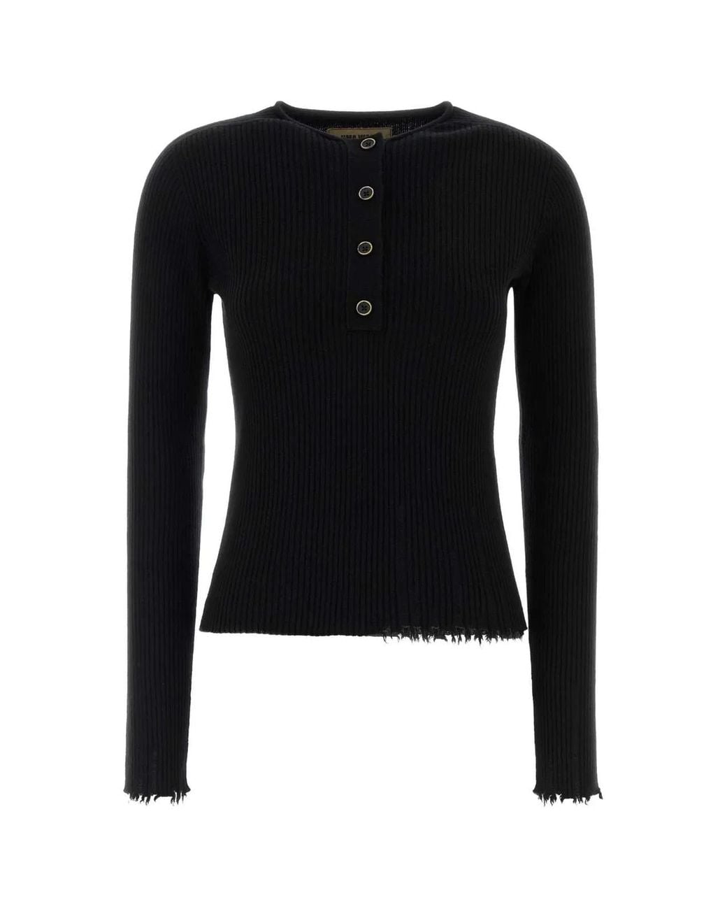 Uma Wang Black Henley Top