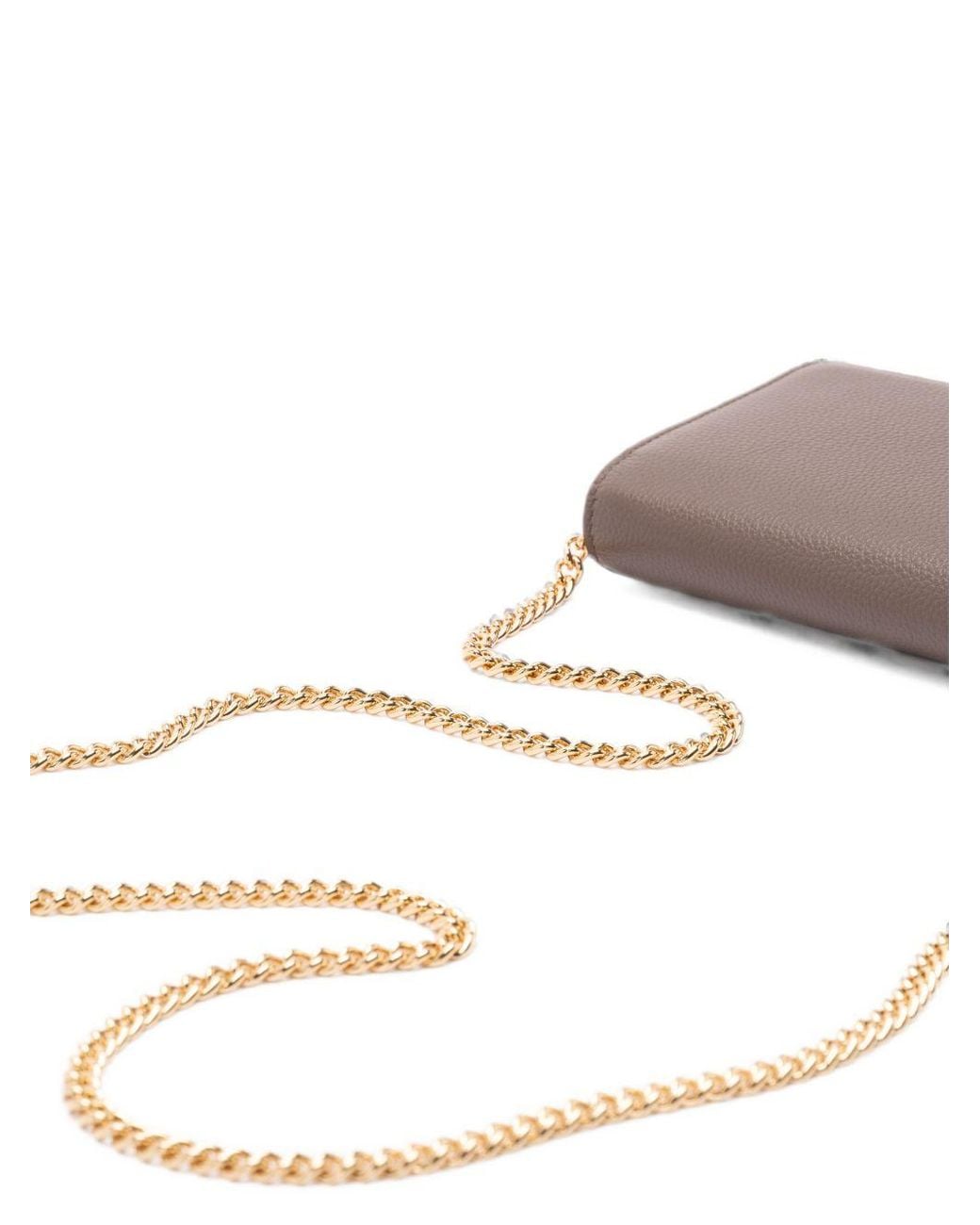 Gucci Brown Marmont Leather Wallet On Chain