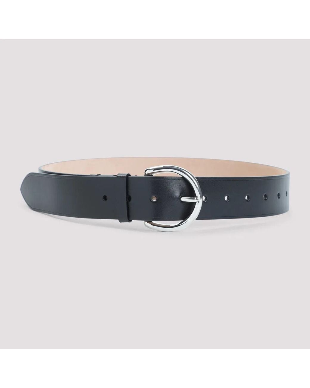 Phoebe Philo Black Round Buckle Belt