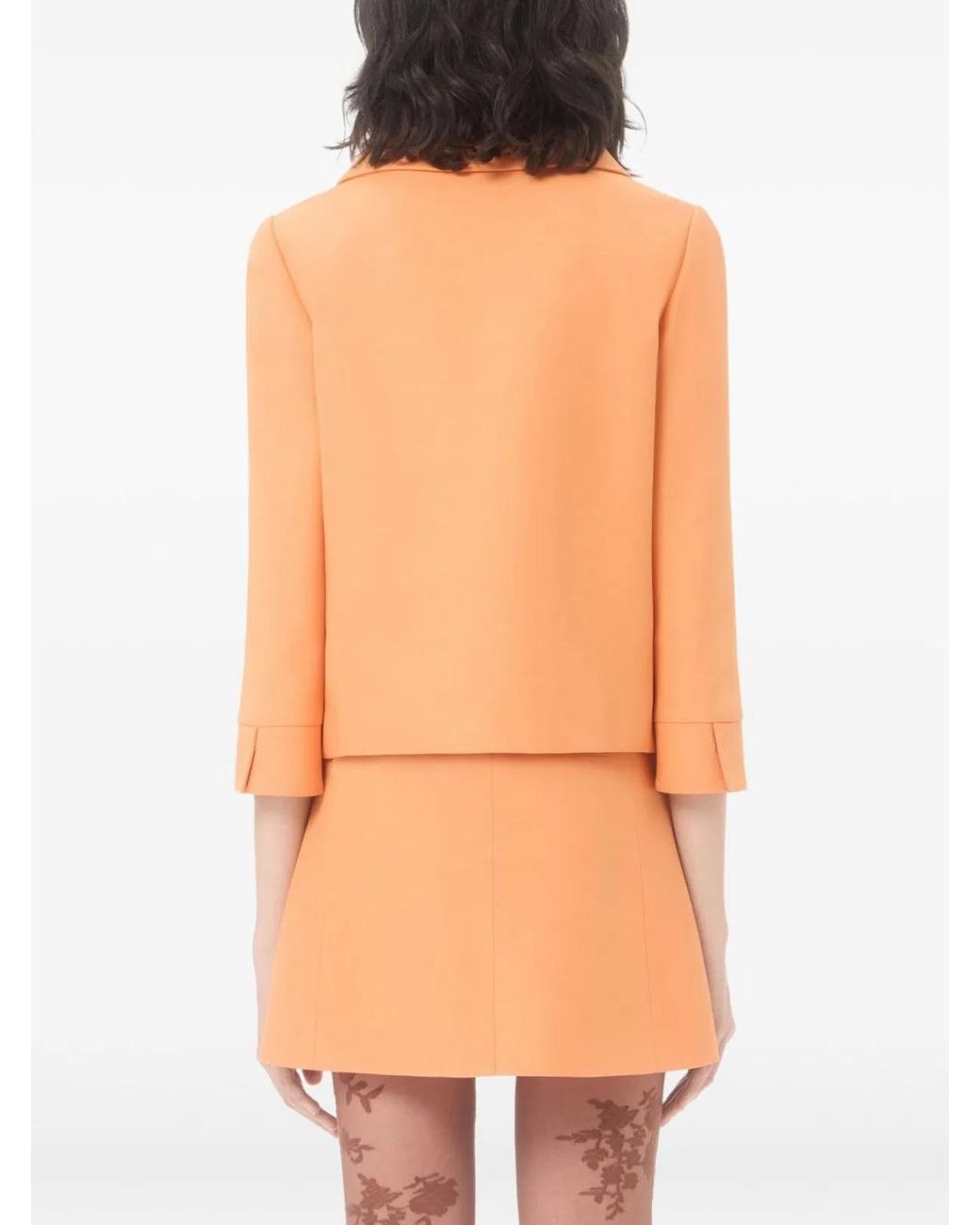 Valentino Garavani Orange Silk Virgin Wool Jacket
