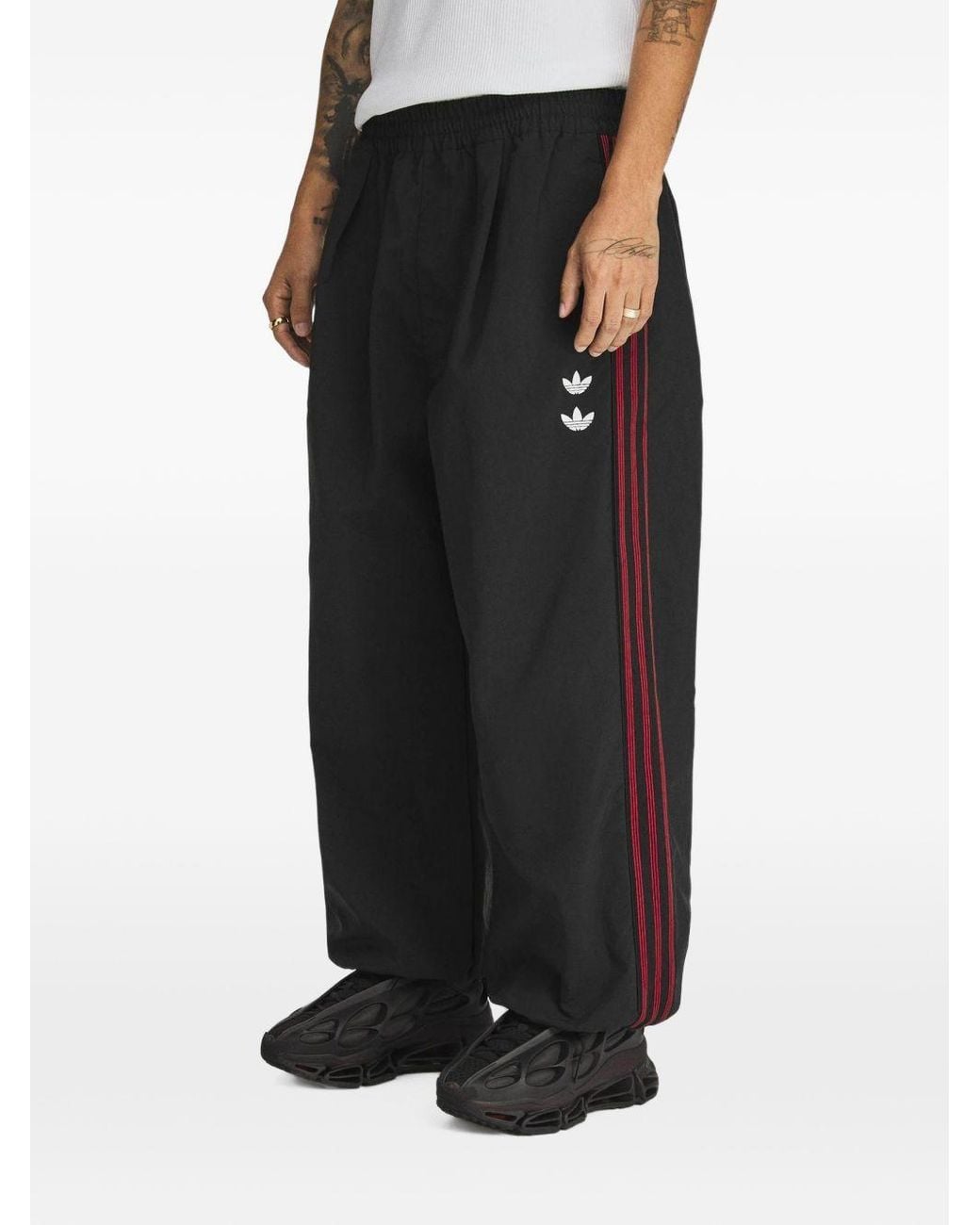 ADIDAS X WILLY CHAVARRIA Black Rose Embroidered Track Pants for men