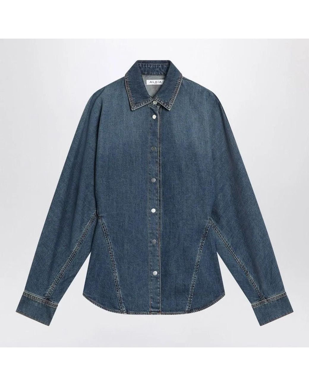 Alaïa Blue Alaia Rounded Denim Shirt