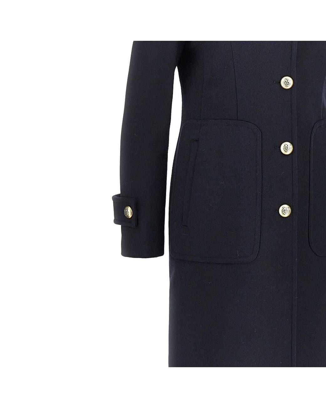 Pinko Blue Cloth Single-Breasted Long Coat