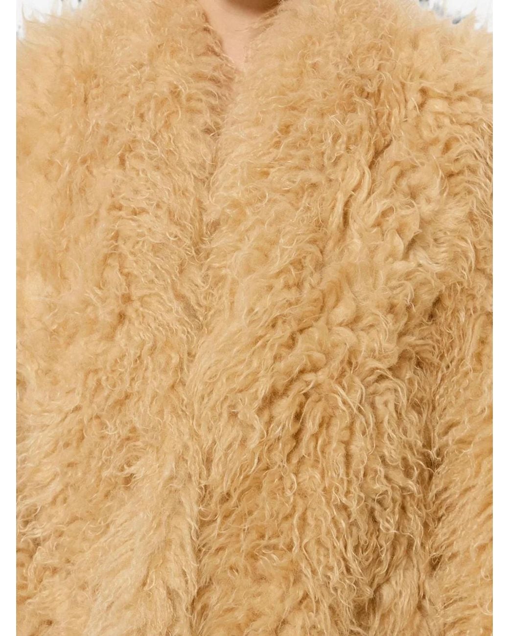 Isabel Marant Natural Pale Longhaired Faux Fur Coat