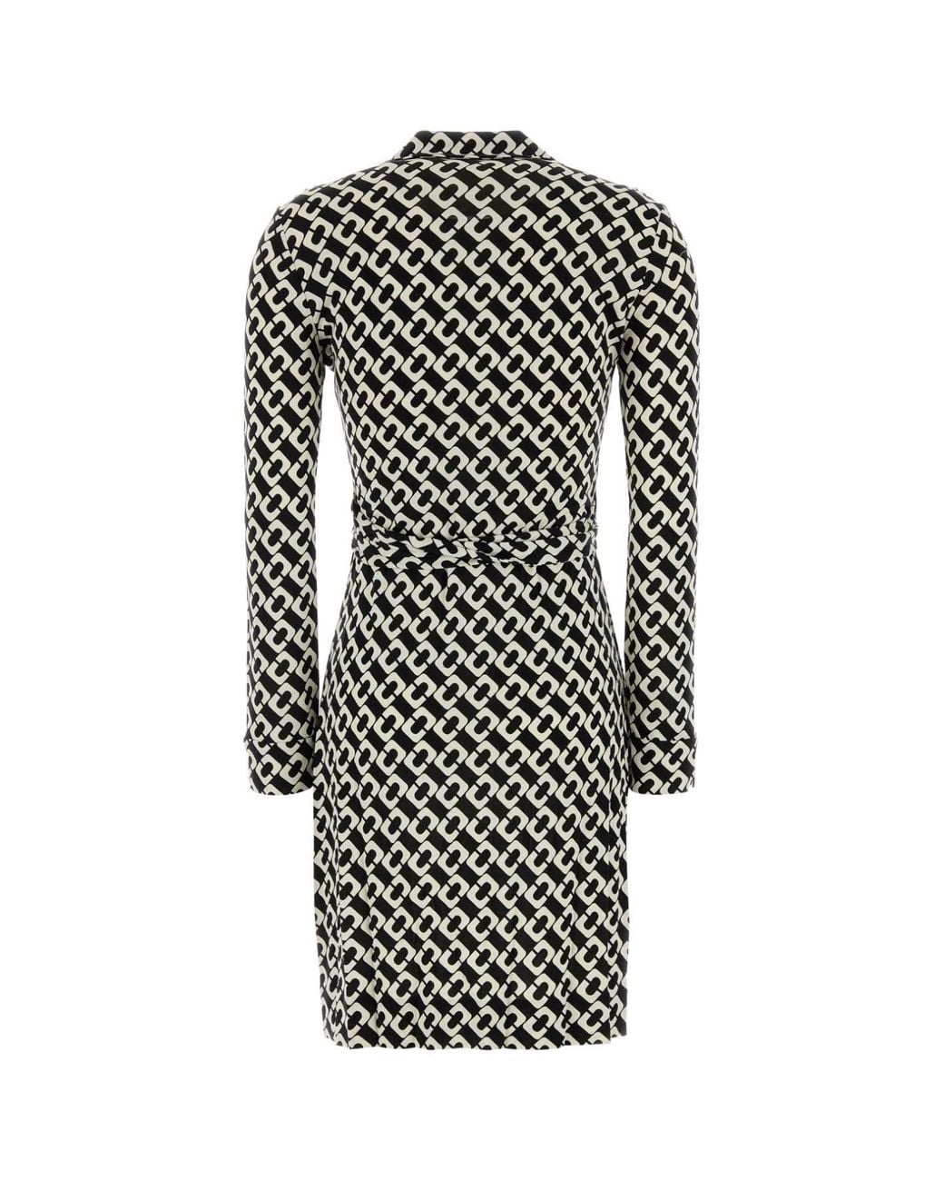 Diane von Furstenberg Black Silk T-Shirt New Jeanne Mini Dress