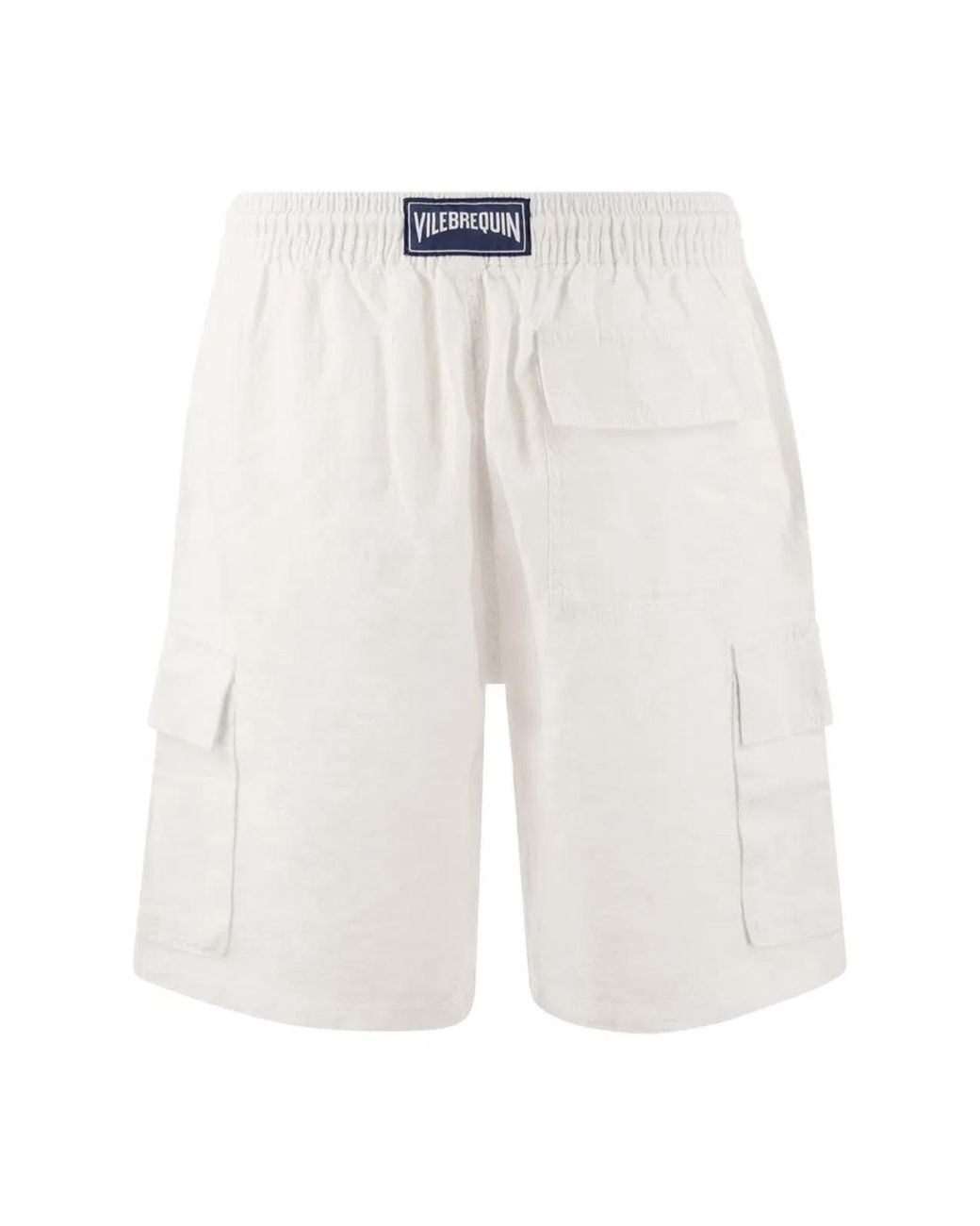 Vilebrequin White Linen Cargo Bermuda Shorts for men
