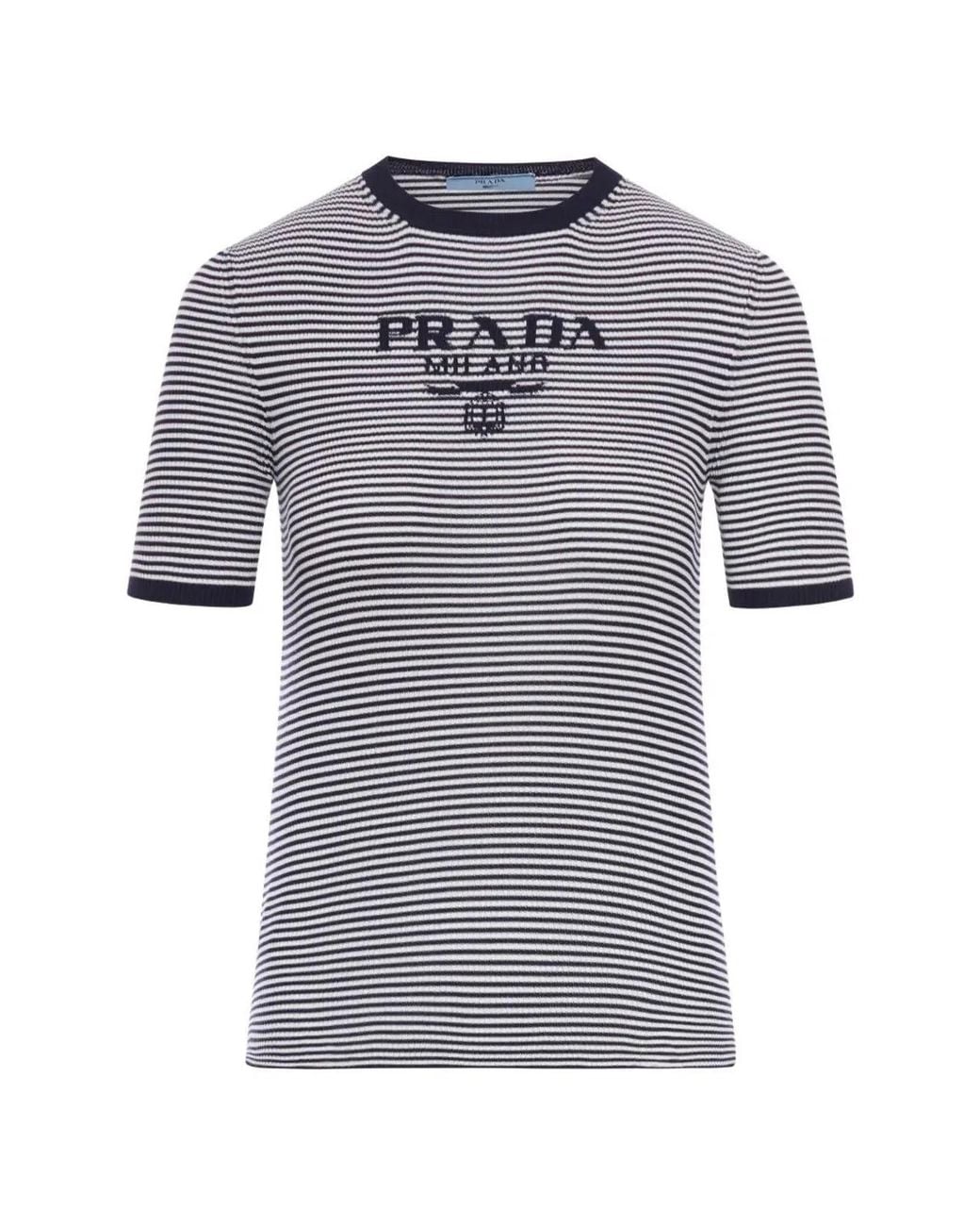 Prada Gray Embroidered Silk T-Shirt