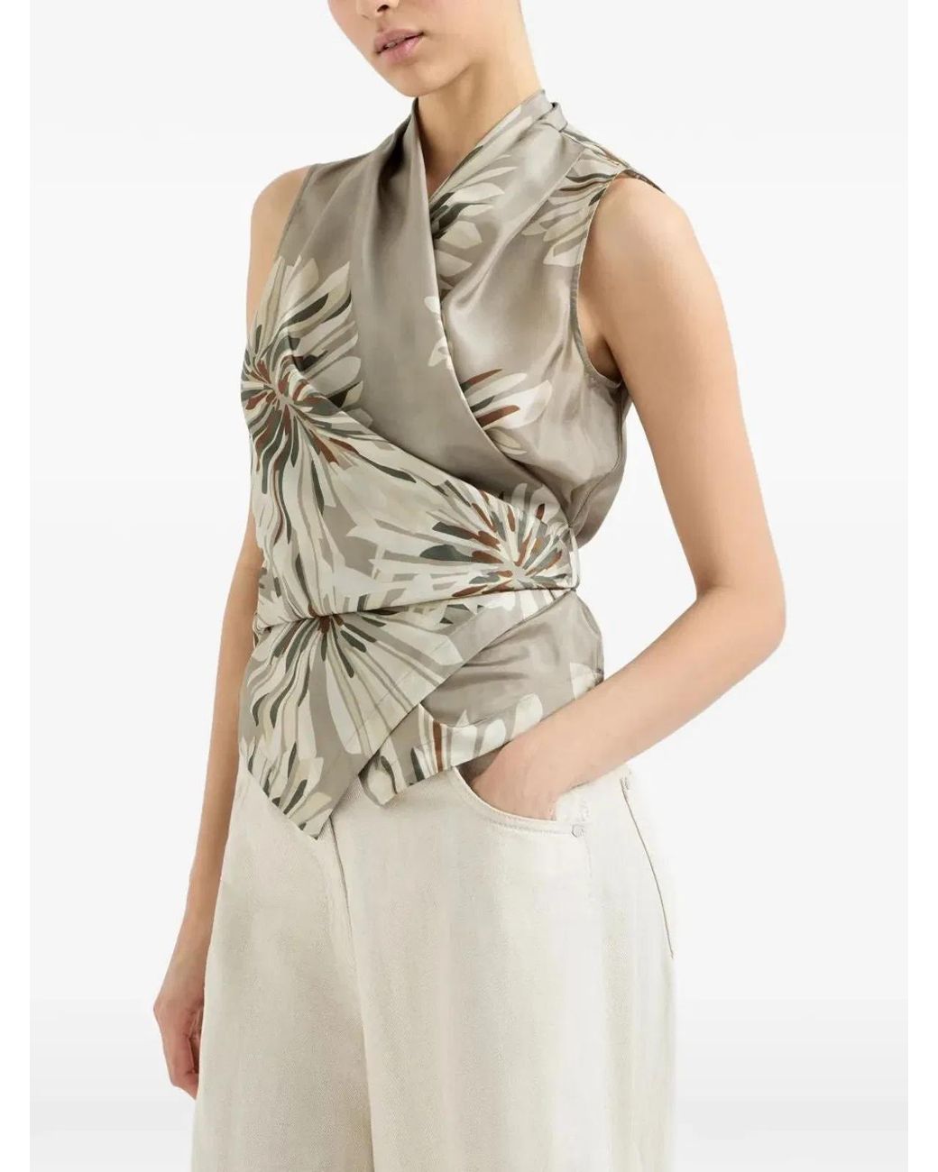 Brunello Cucinelli White C009 Silk Vest