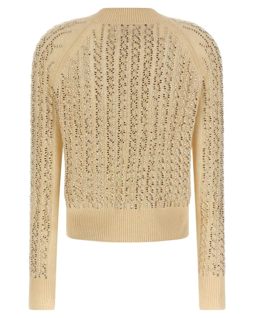 Ermanno Scervino Natural Baguette Studded Sweater
