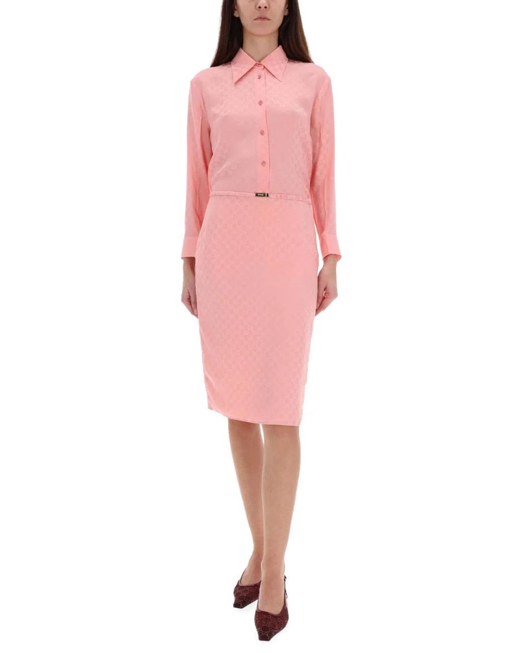 Gucci Pink Silk Skirt
