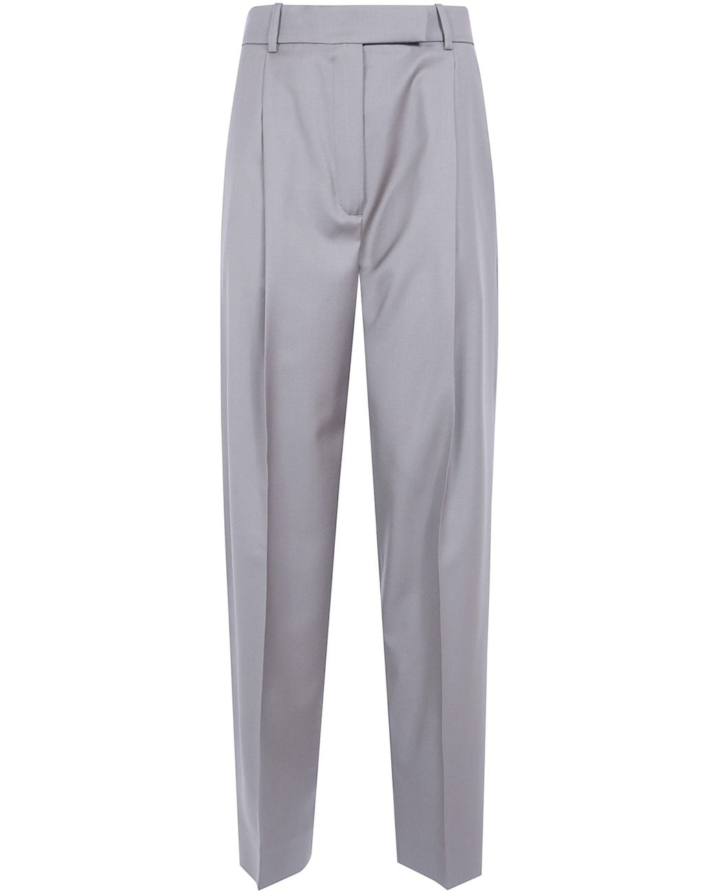 Rohe Gray "Daria" Single Pleat Tapered Trousers