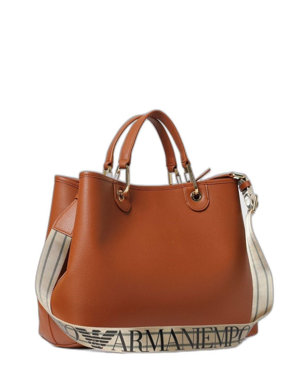 Emporio Armani Brown Myea Medium Tote Bag