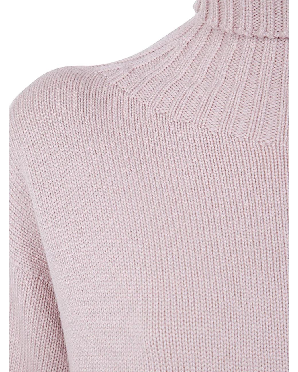 Drumohr Pink Long Sleeves Turtle Neck Oversized Sweater
