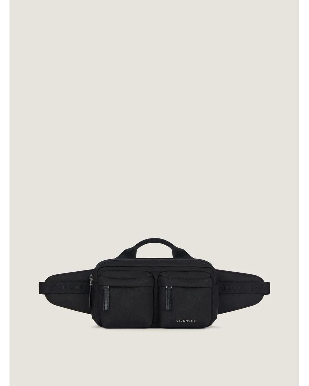 Givenchy Black Nylon Belt Bag With Logo for men
