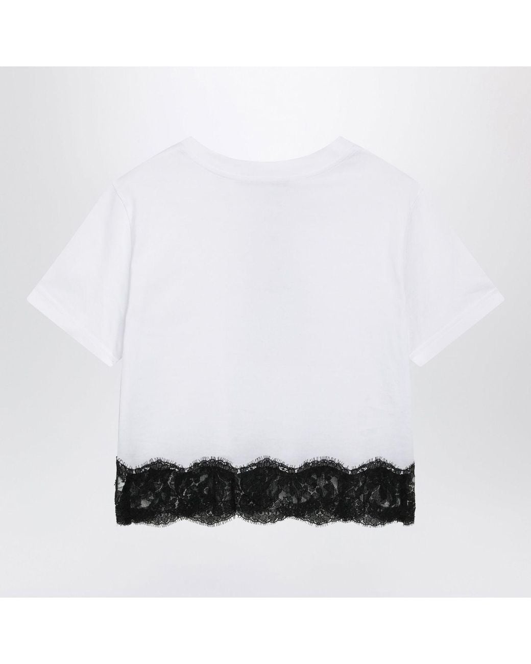Dolce & Gabbana White Dolce & Gabbana Jersey Tshirt With Lace
