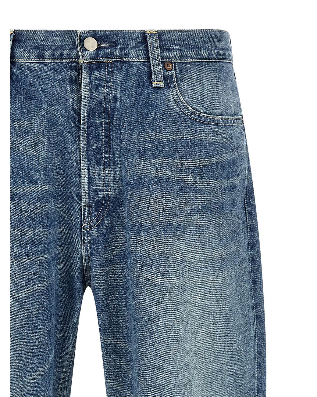 Ssstein Blue Cotton Tapered Jeans for men