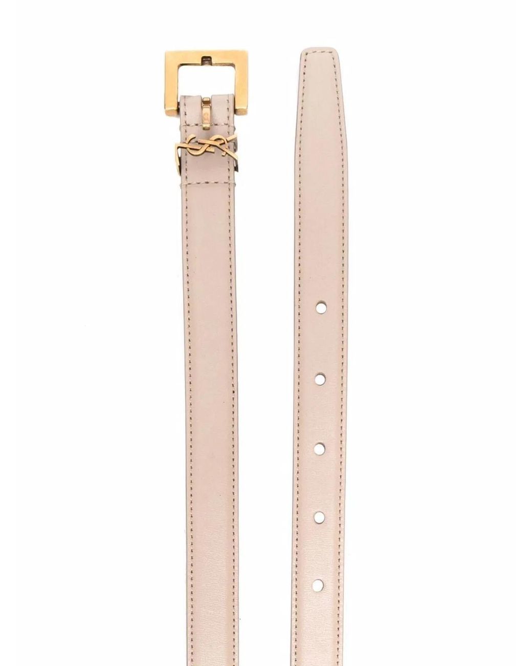 Saint Laurent Natural Monogram Leather Belt