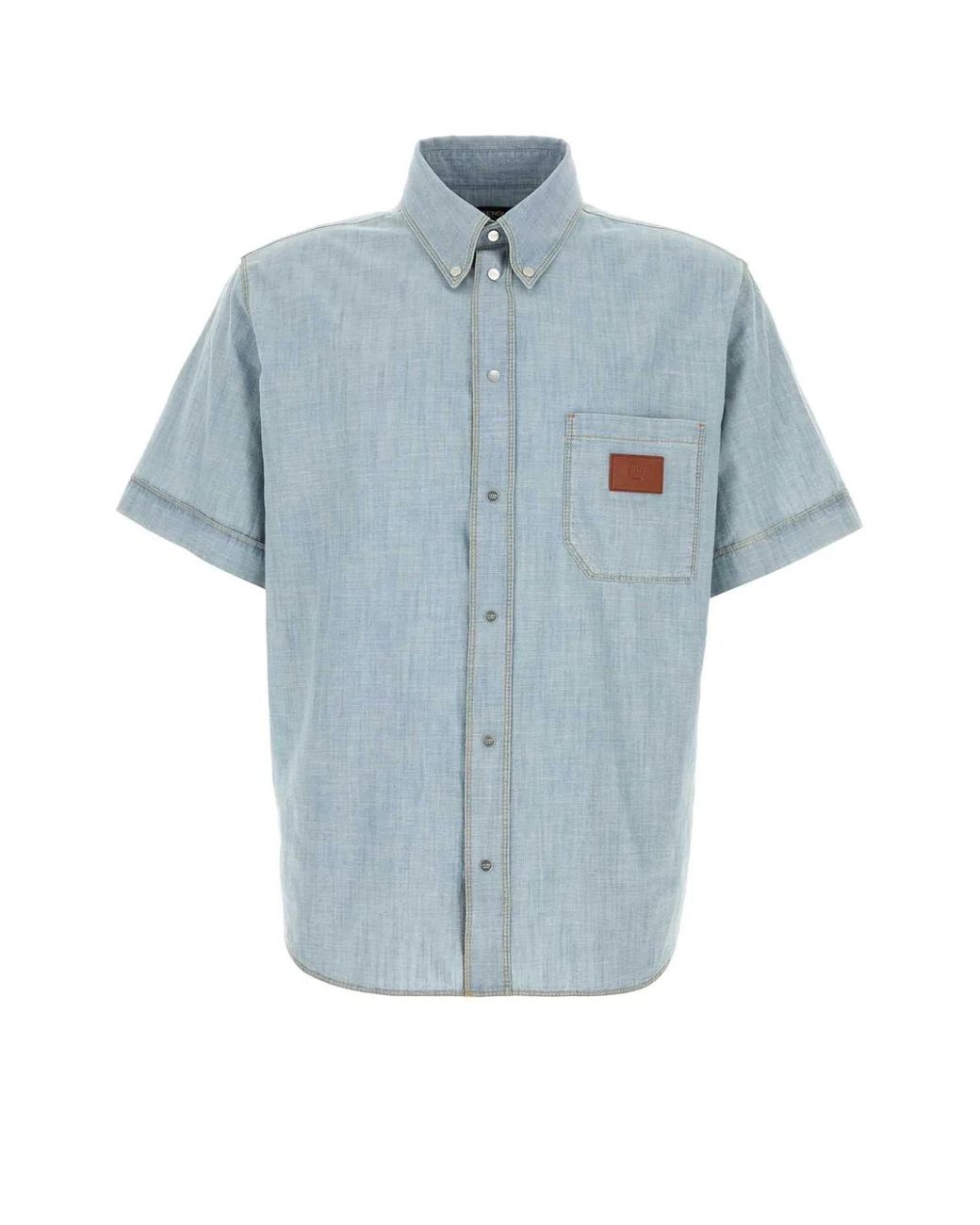 Fendi Blue Chambray Shirt for men