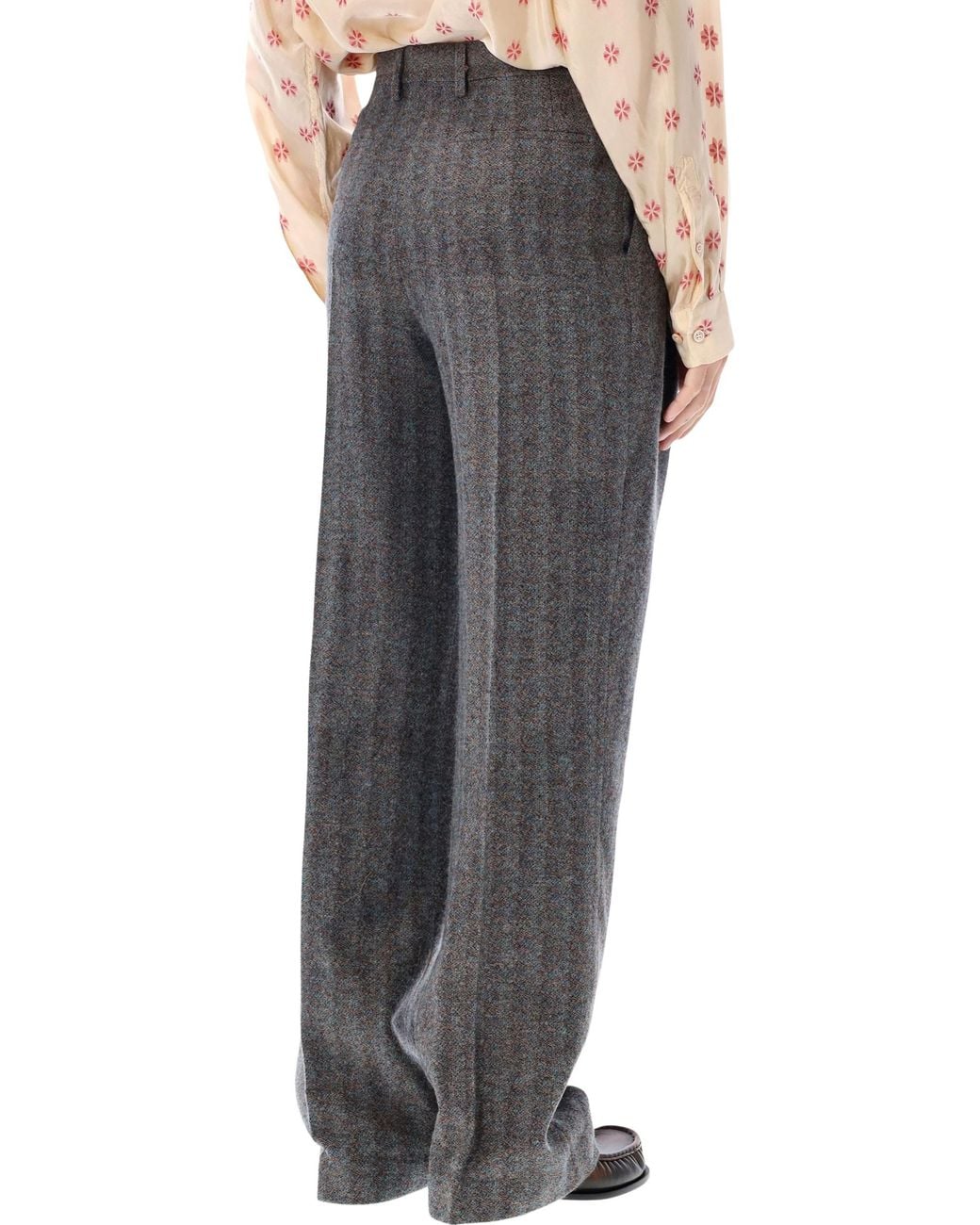 Dries Van Noten Gray Panrom Wool Trousers for men