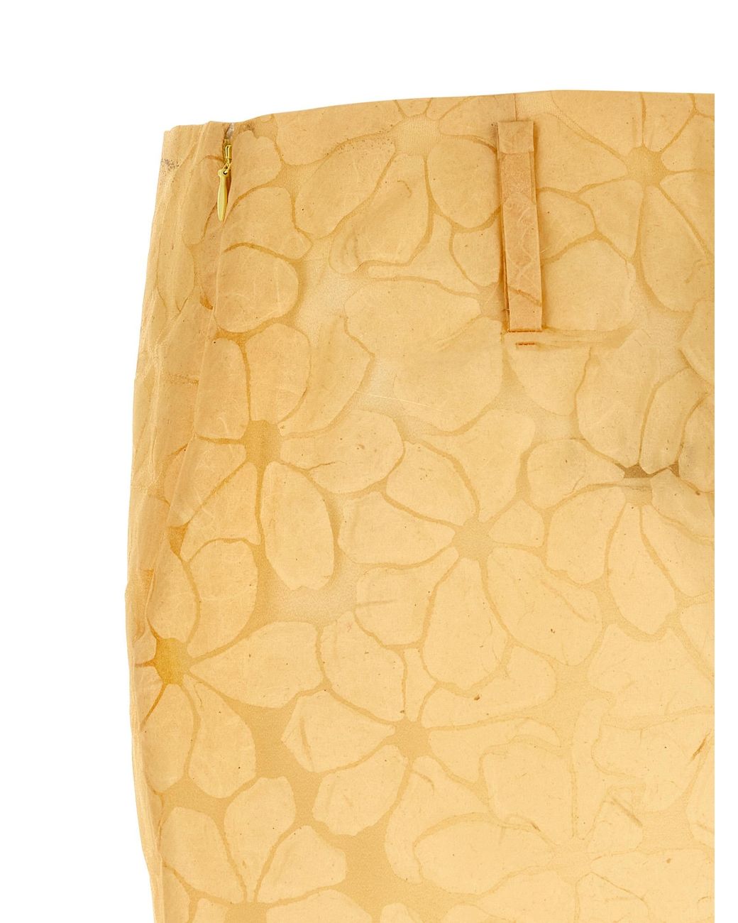 Marni Yellow Straight Skirt With Floral Pattern