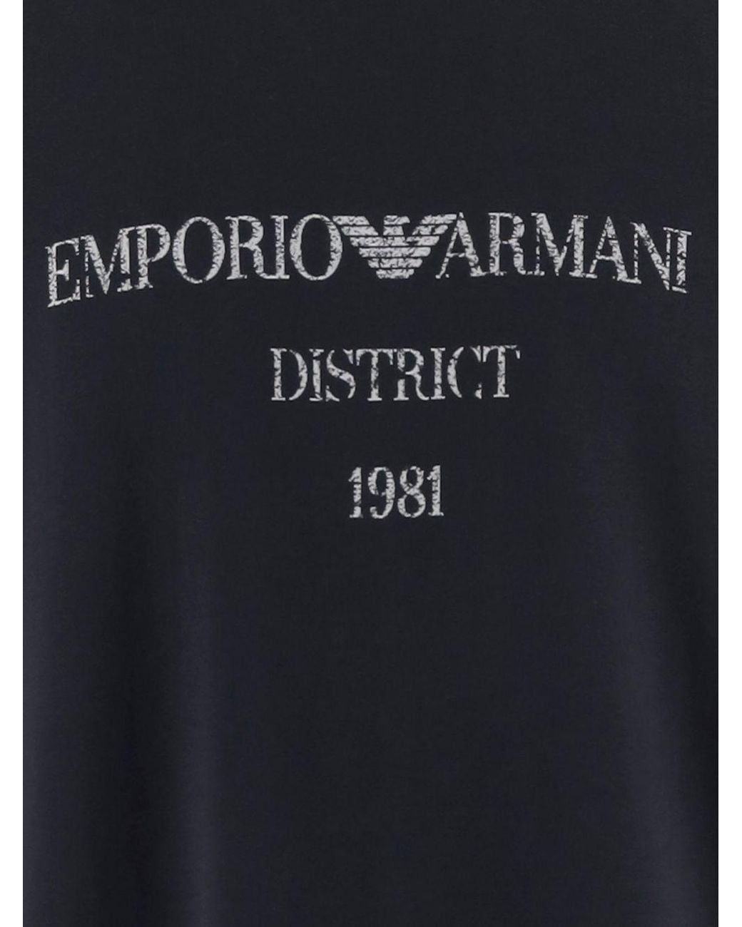 Emporio Armani Black Logo Cotton T-Shirt for men