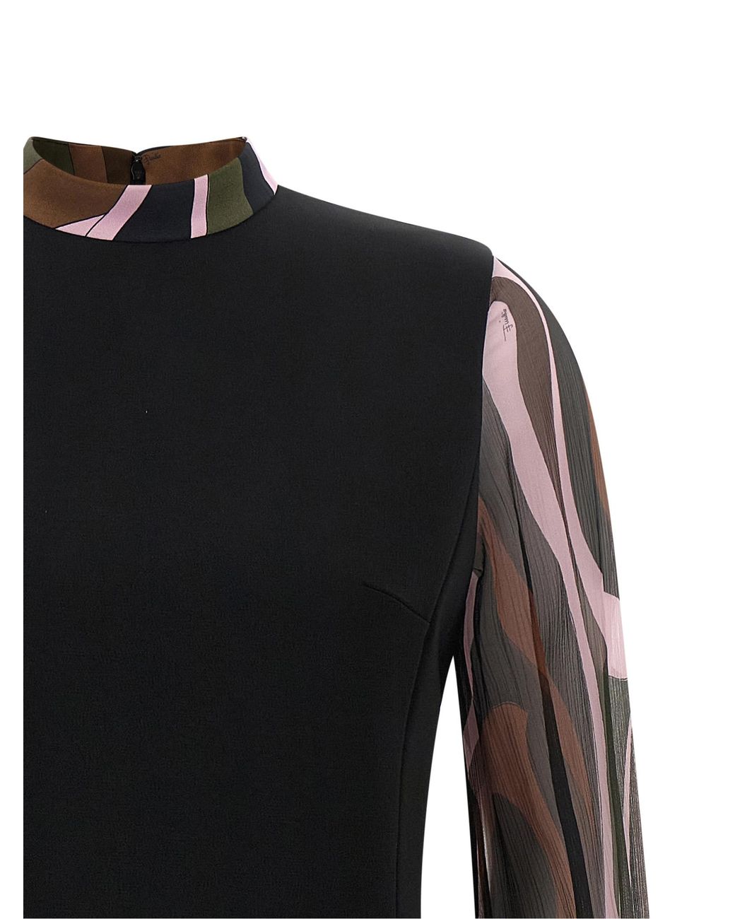 Emilio Pucci Black 'Marmo' Cady Dress