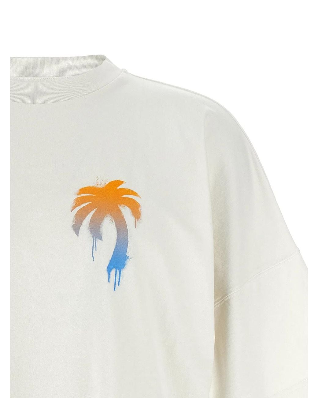 Palm Angels White Crew Neck T-Shirt for men