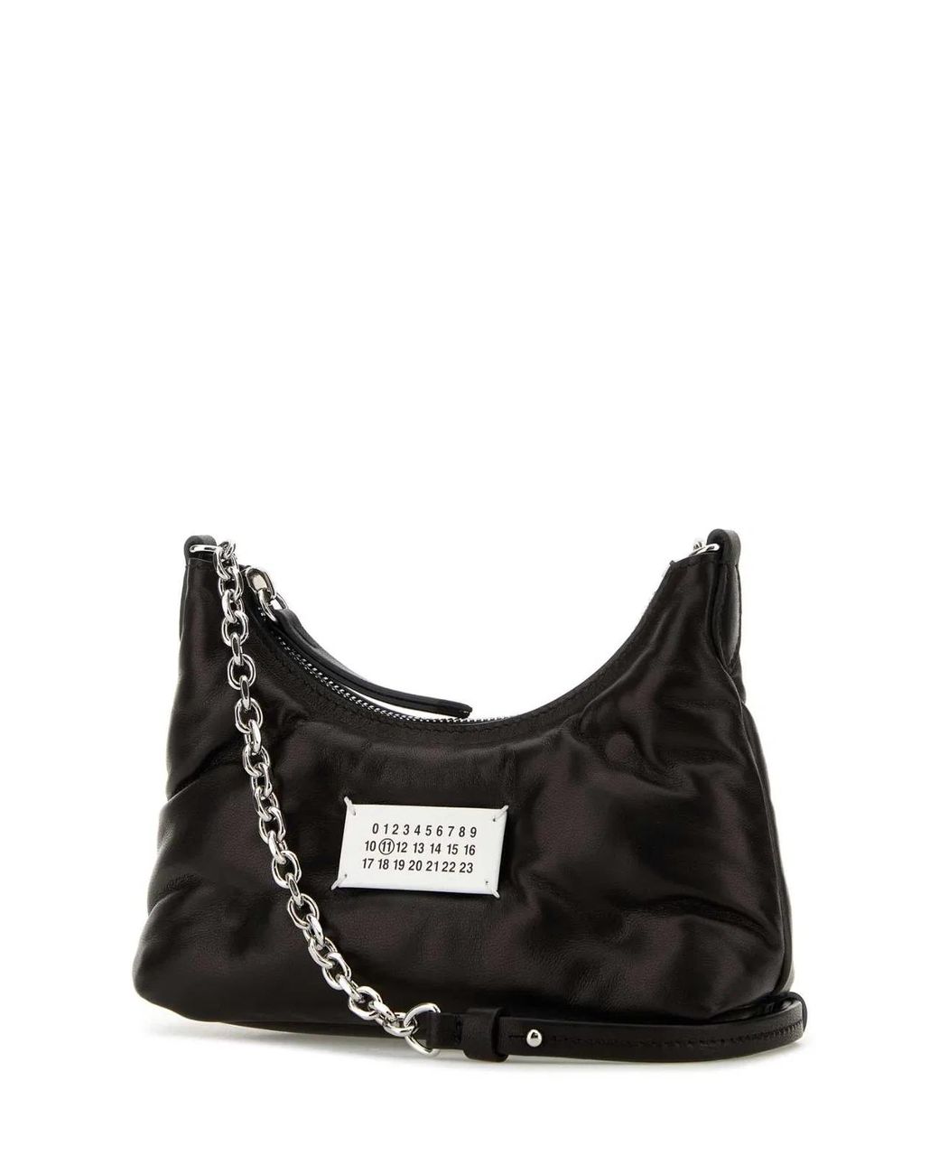 Maison Margiela Black Nappa Leather Micro Glam Slam Hobo Shoulder Bag