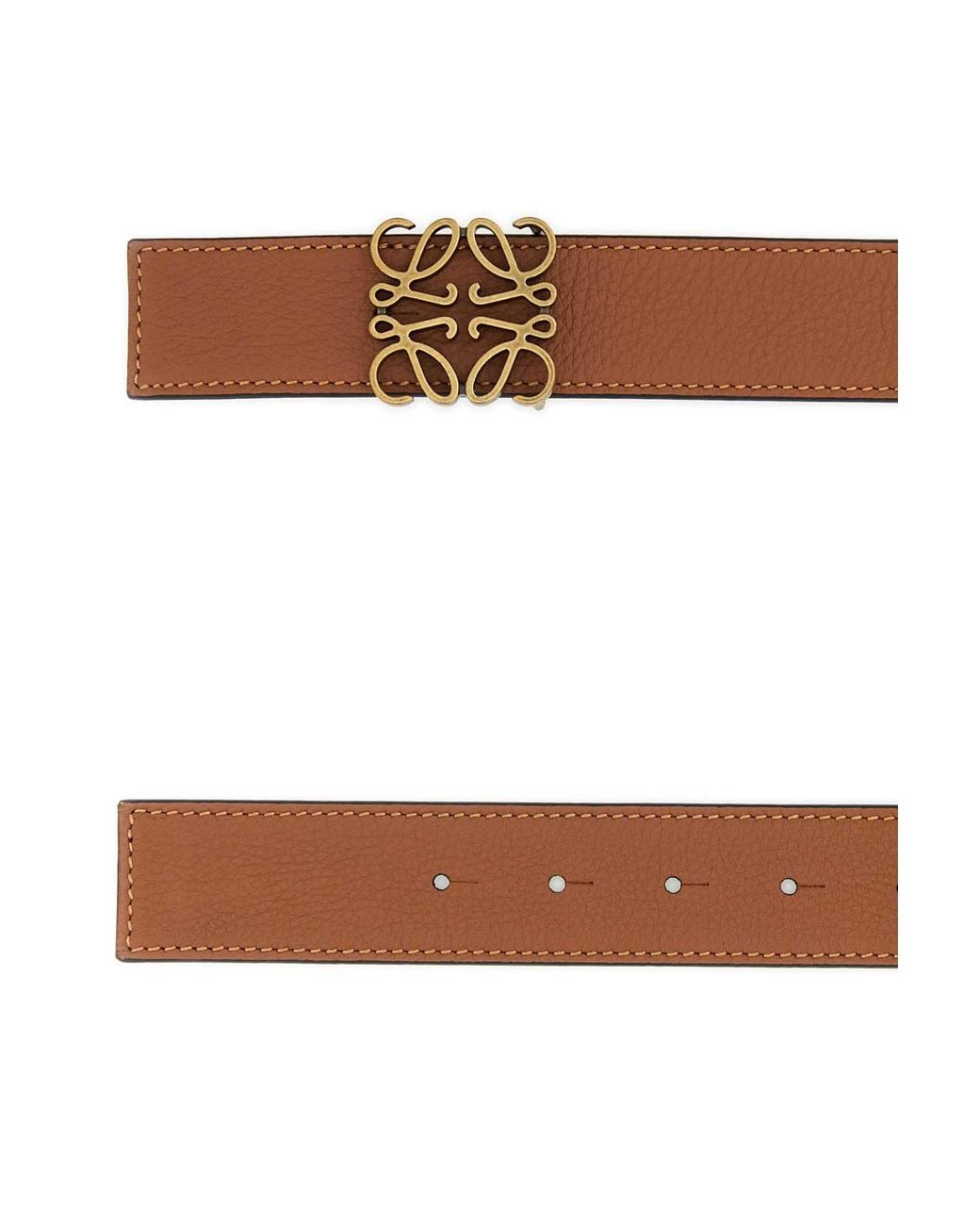 Loewe White Caramel Leather Reversible Belt for men