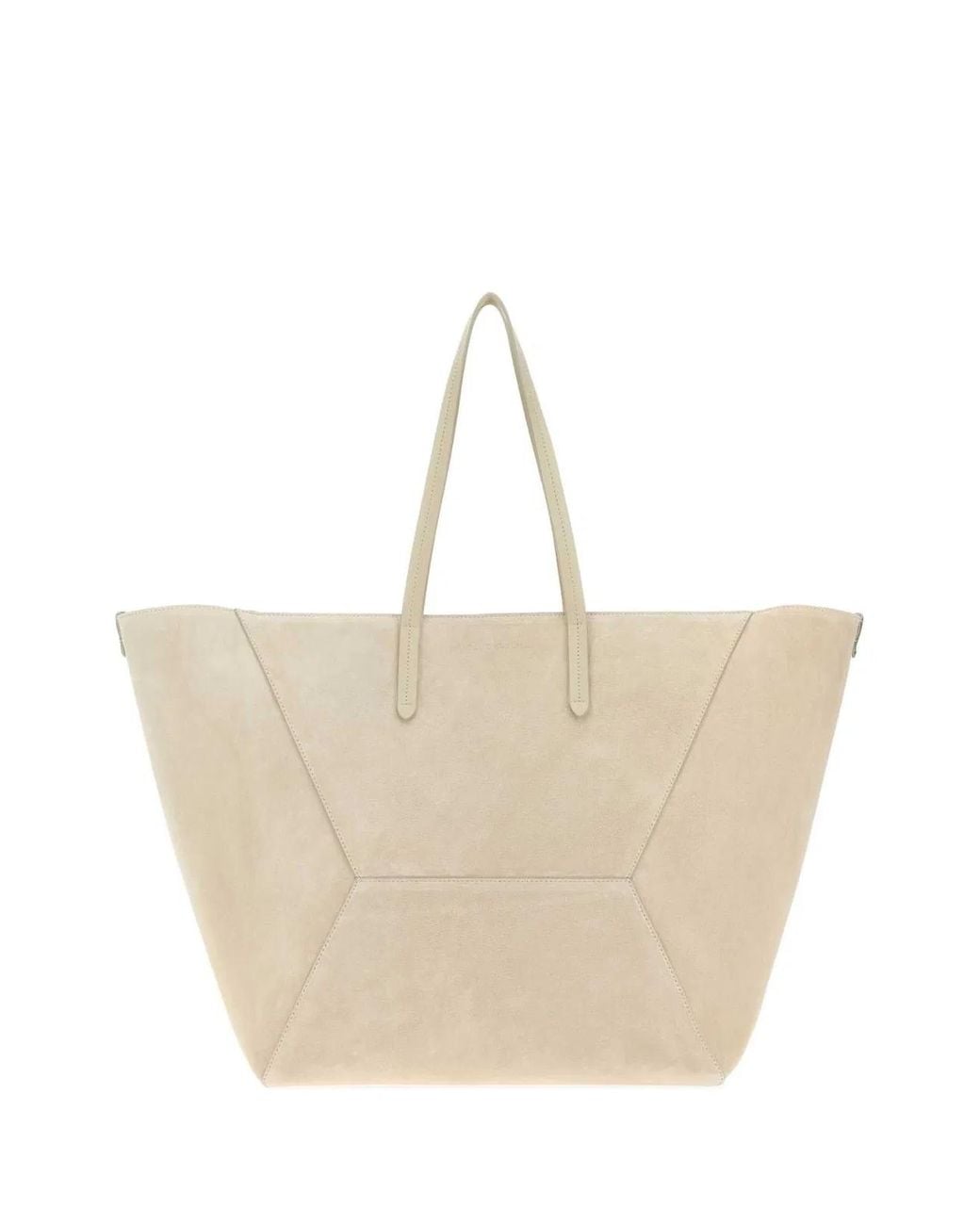 Brunello Cucinelli Natural Sand Suede Shopping Bag