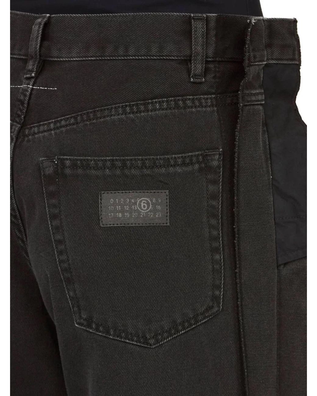 MM6 by Maison Margiela Black Denim Cotton Jeans