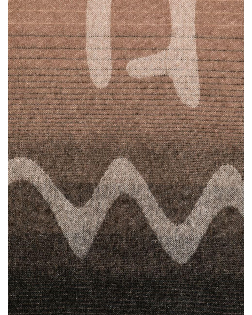 Paul Smith Natural Logo Wool Scarf