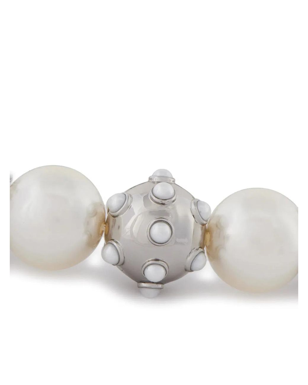 Marc Jacobs White The Pearl Dot Statement Necklace