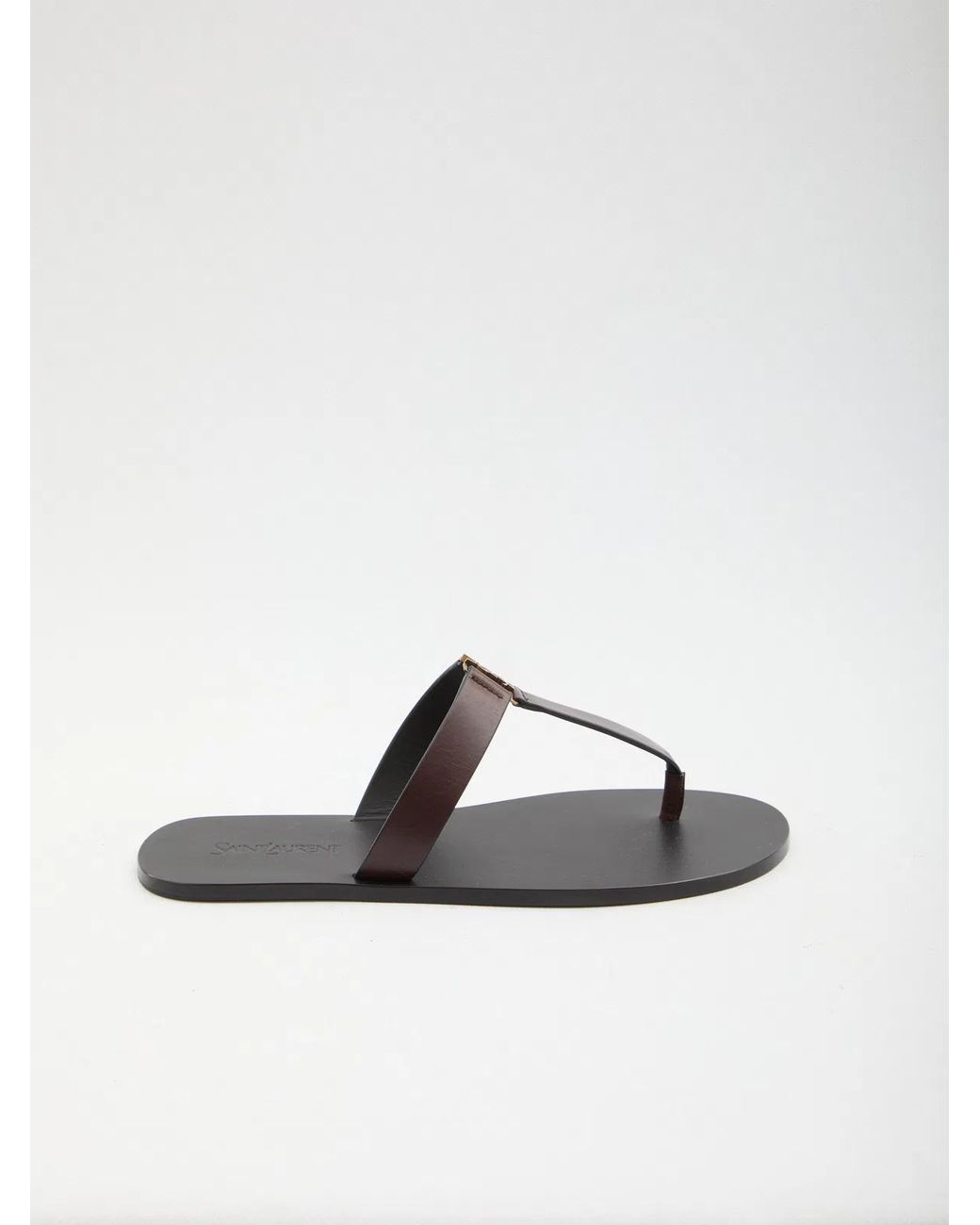 Saint Laurent Black Leather Flip-Flops for men