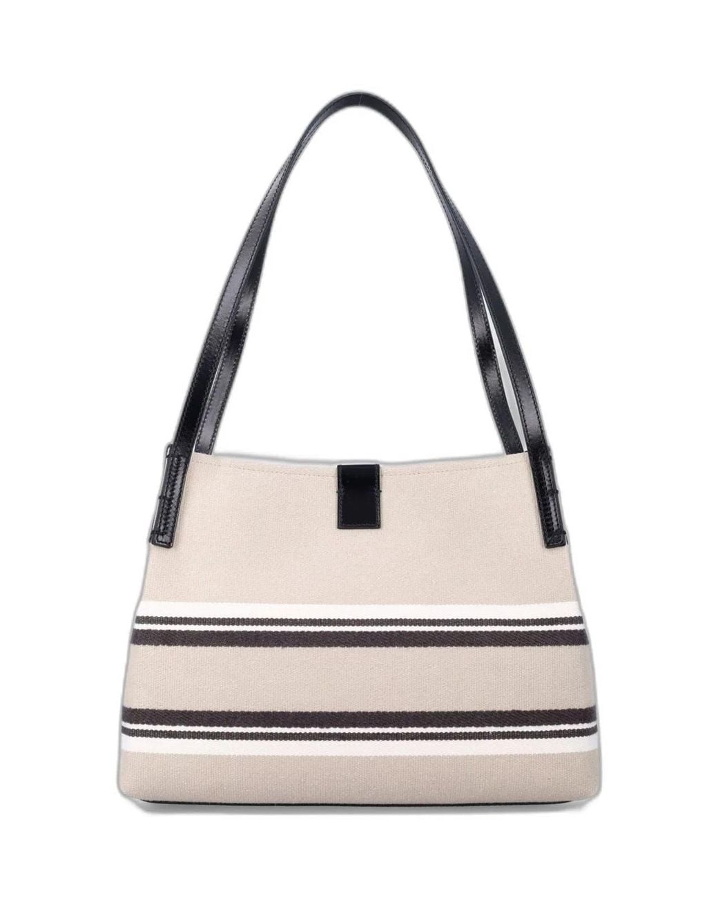 Balmain White Release Shopper Bag