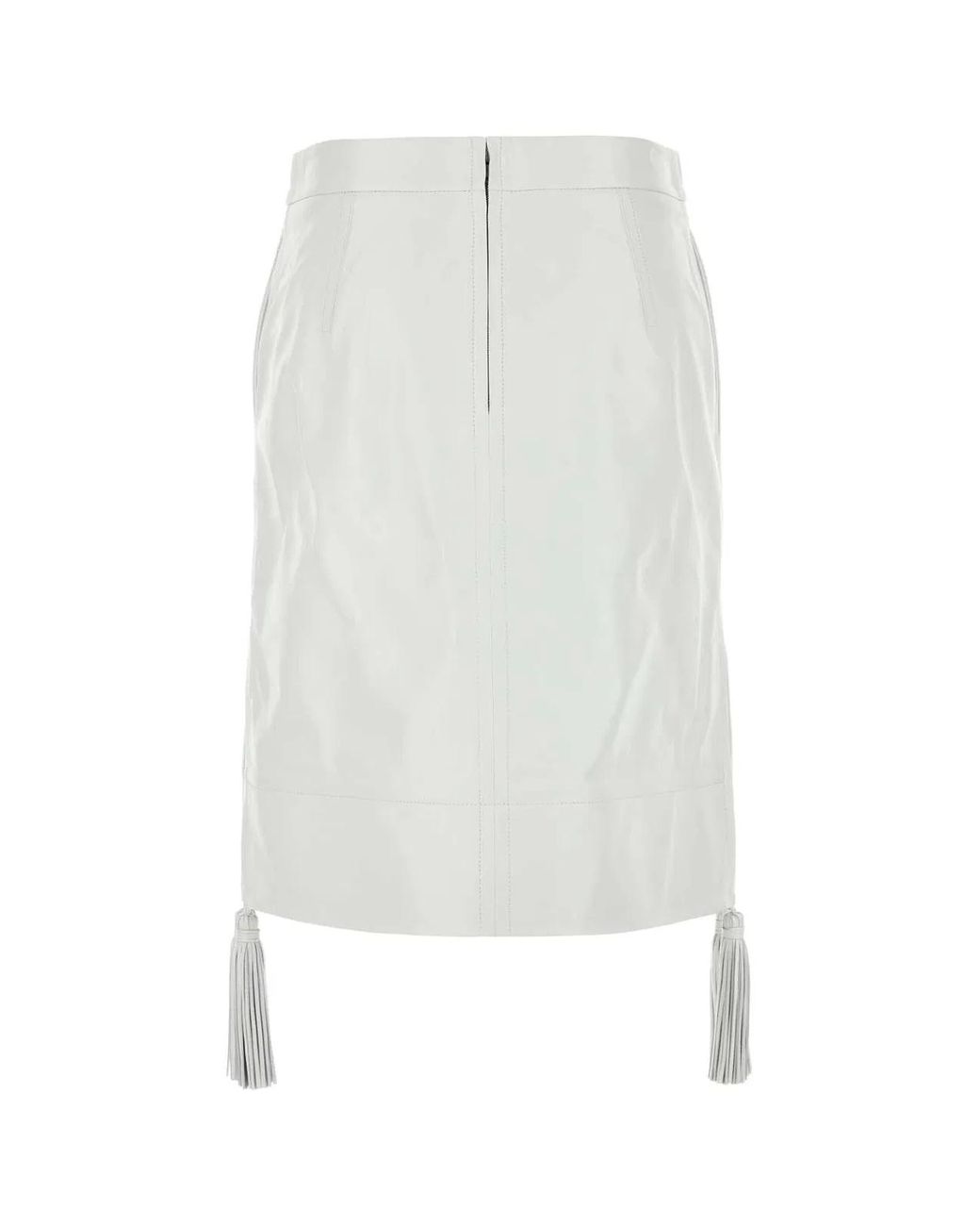 Bottega Veneta White Leather Skirt Sheepskin