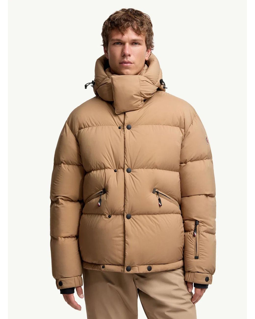 Moncler Brown Grenoble Coraia High Neck Ski Jacket for men