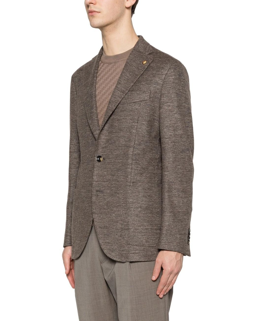 Latorre Brown Linen Cotton Jacket for men