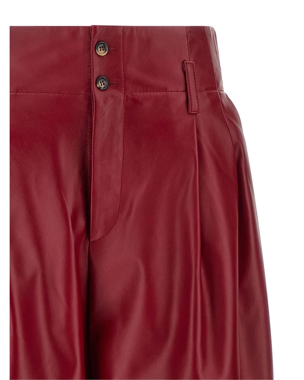 Alberta Ferretti Red High Waist Pants